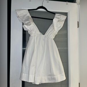 For love and lemons white puff sleeve mini dress